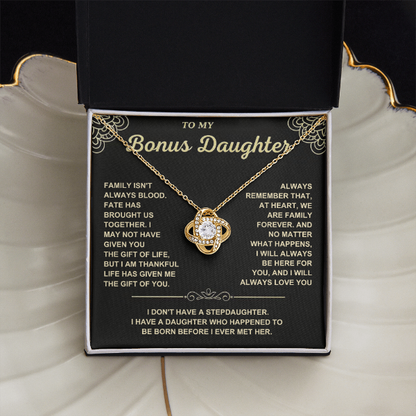 At Heart We Are Family Forever  - Necklace Gift for Bonus Daughter