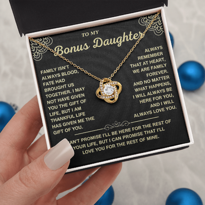 At Heart We Are Family Forever  - Necklace Gift for Bonus Daughter