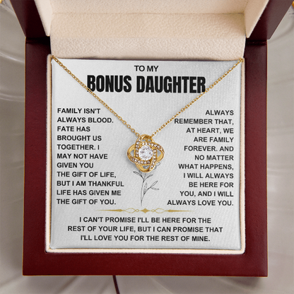 At Heart We Are Family Forever  - Necklace Gift for Bonus Daughter