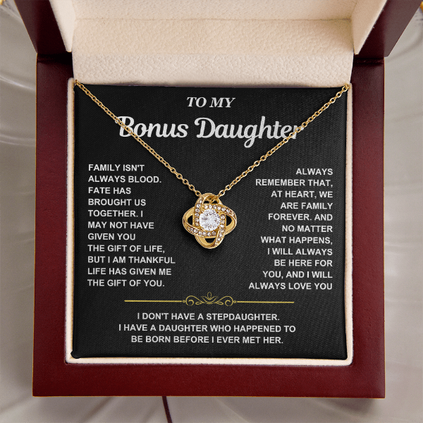 At Heart We Are Family Forever  - Necklace Gift for Bonus Daughter