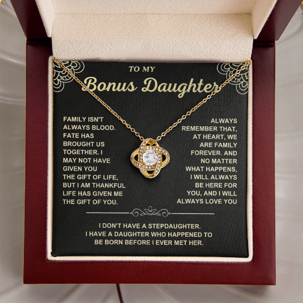 At Heart We Are Family Forever  - Necklace Gift for Bonus Daughter