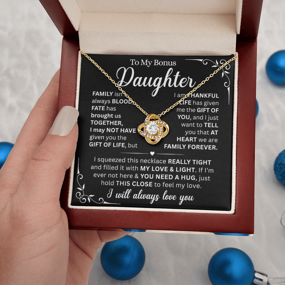 At Heart We Are Family Forever  - Necklace Gift for Bonus Daughter