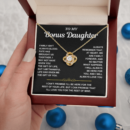 At Heart We Are Family Forever  - Necklace Gift for Bonus Daughter