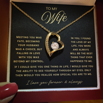 To My Wife - Love Heart Necklace - You Are Special Valentine's Day Gift