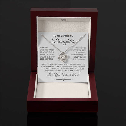 To My Daughter from Dad - Love Knot Necklace - I'll Be There for You Message Card Gift