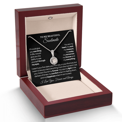 To My Soulmate Necklace - Eternal Love Necklace - Love You Forever Message Card Gift