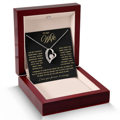 To My Wife - Love Heart Necklace - I Choose You Valentine's Day Gift