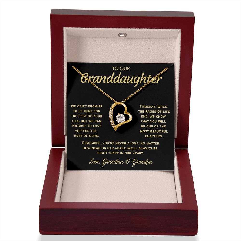 To Our Granddaughter Necklace from Dad - Love Heart Necklace - Message Card Jewelry Gift