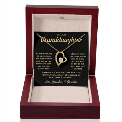 To Our Granddaughter Necklace from Dad - Love Heart Necklace - Message Card Jewelry Gift