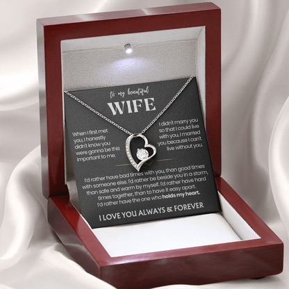 To My Wife - Love Heart Necklace - You Are the Best Thing Message Card Gift from Husband