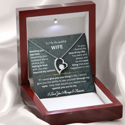 To My Wife - Love Heart Necklace - Love You Always Message Card Gift