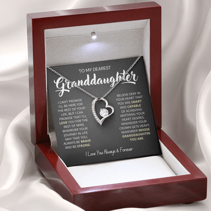 To My Granddaughter - Love Heart Necklace - Love You for the Rest of My Life Gift