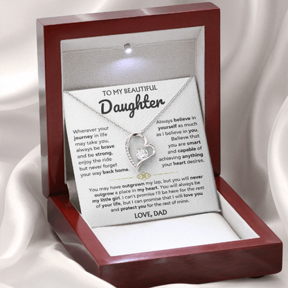 Never Forget Your Way Back Home - Necklace Gift for Daughter from Dad