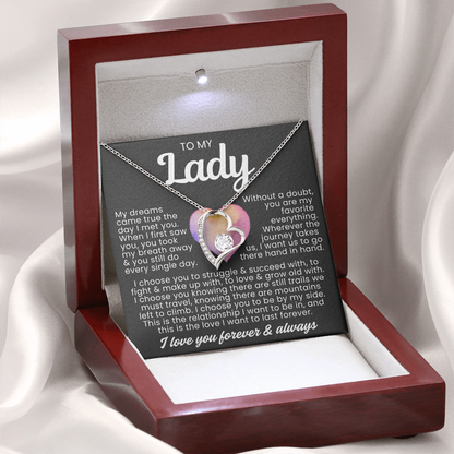 To My Lady Necklace - Love Heart Necklace - I Choose You Gift from Husband