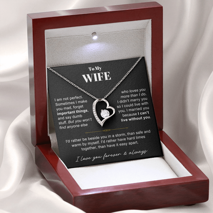 To My Wife - Love Heart Necklace - Rather Be Beside You Valentine's Day Gift