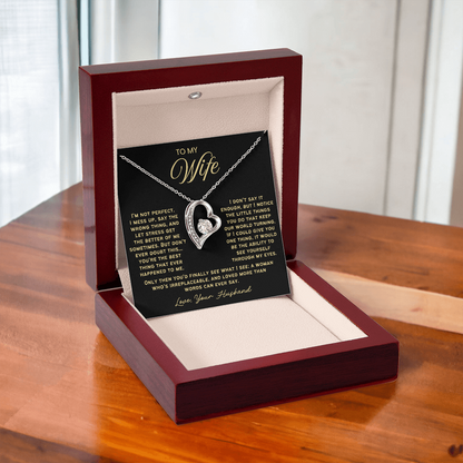 To My Wife - Love Heart Necklace - You Are Irreplaceable Valentine's Day Gift