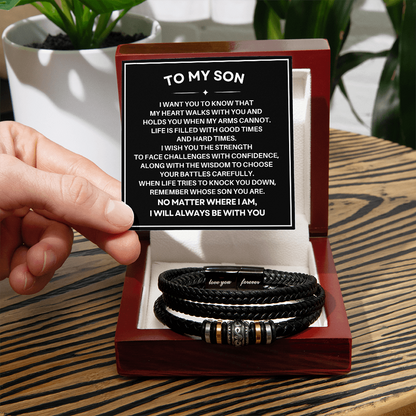 To My Son - Love You Forever Bracelet - My Heart Walks with You Gift