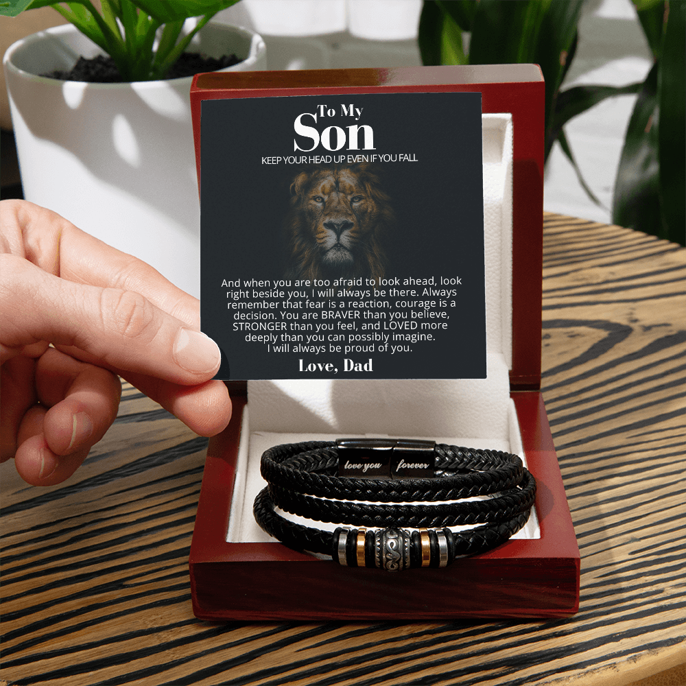 To My Son - Love You Forever Bracelet - Proud of You Message Card Gift
