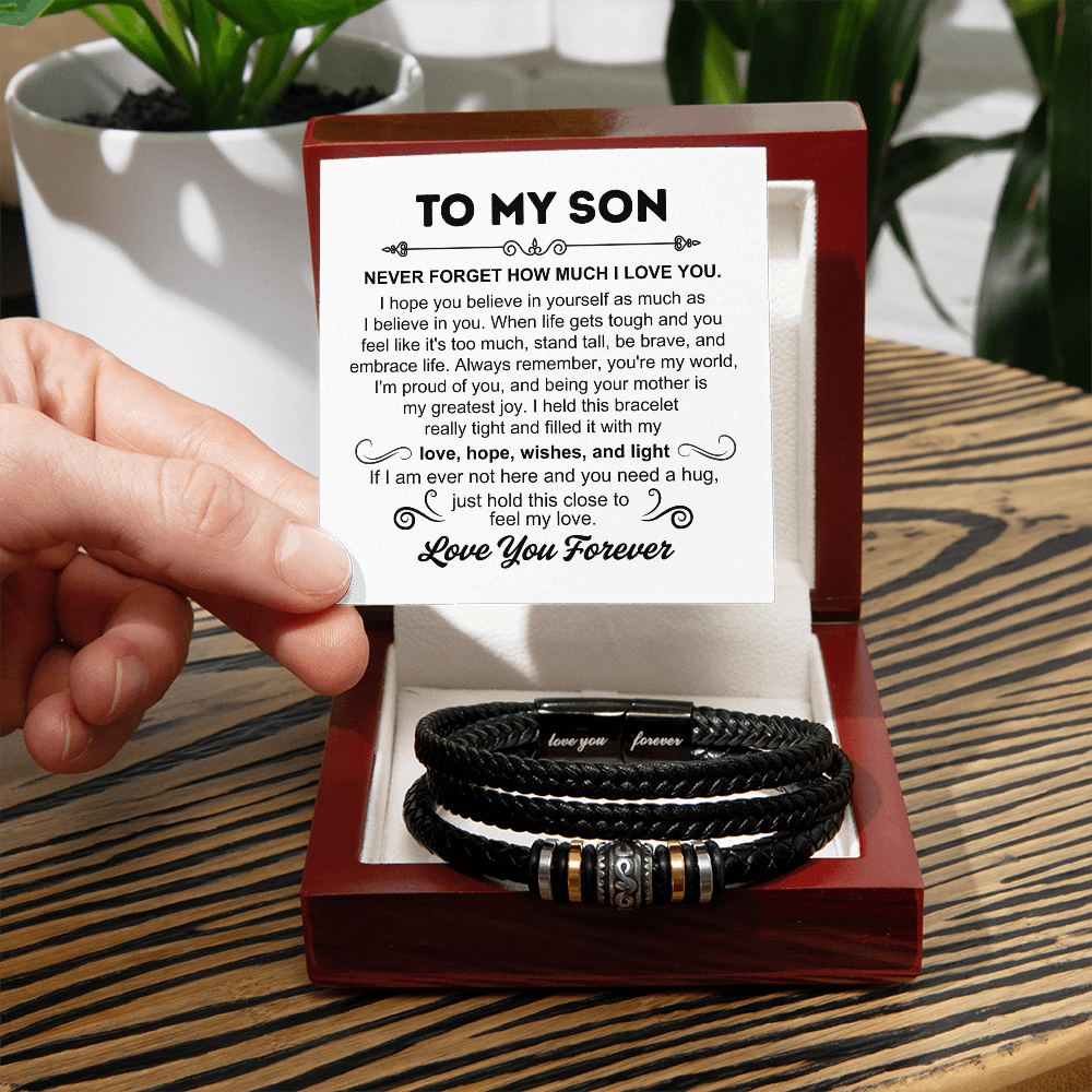 To My Son - Love You Forever Bracelet - You Are My World Gift