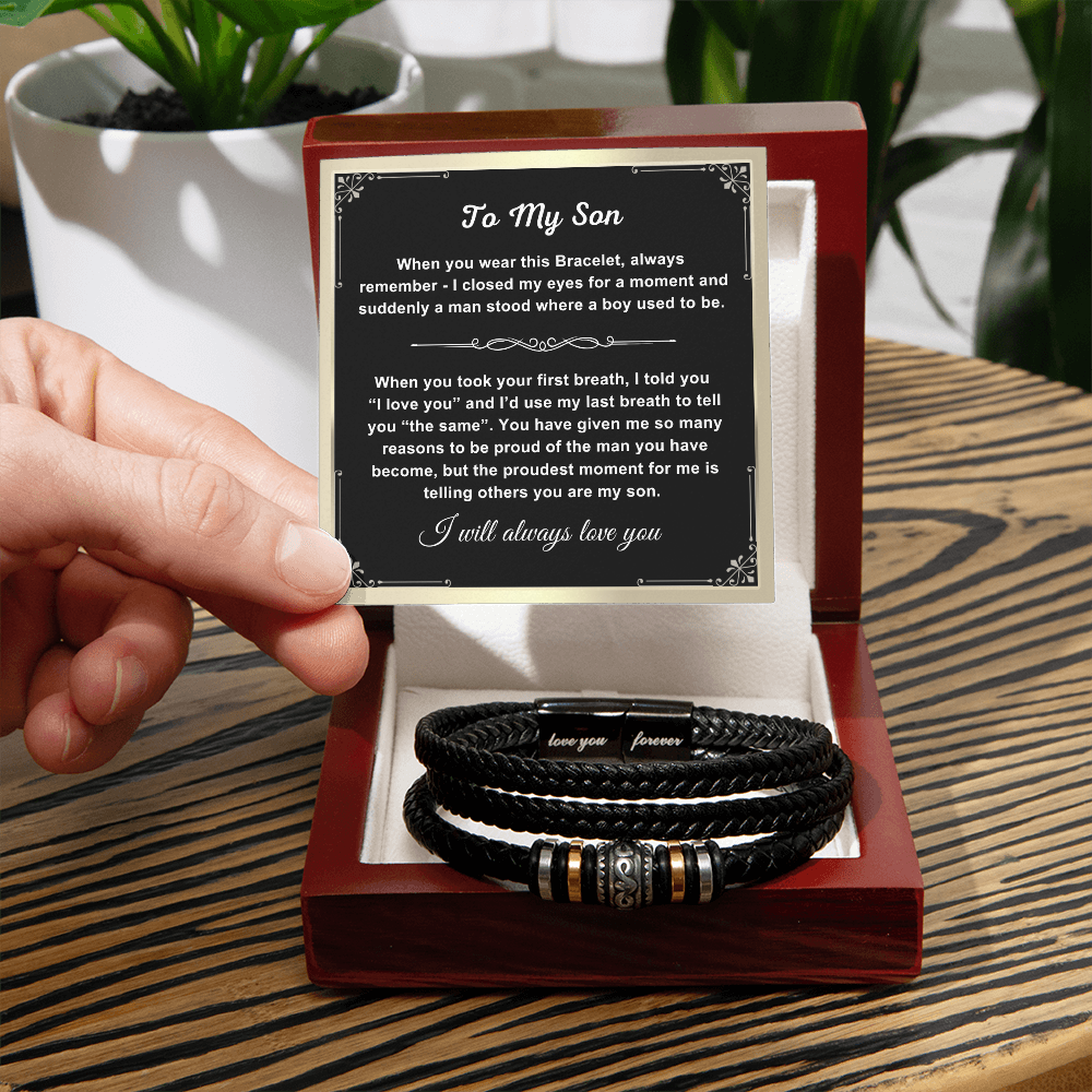 To My Son - Love You Forever Bracelet - Proud You Are My Son Gift