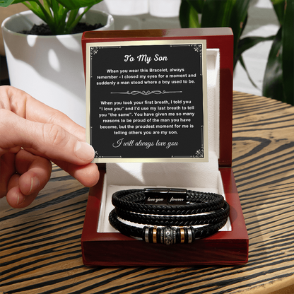 To My Son - Love You Forever Bracelet - Proud You Are My Son Gift