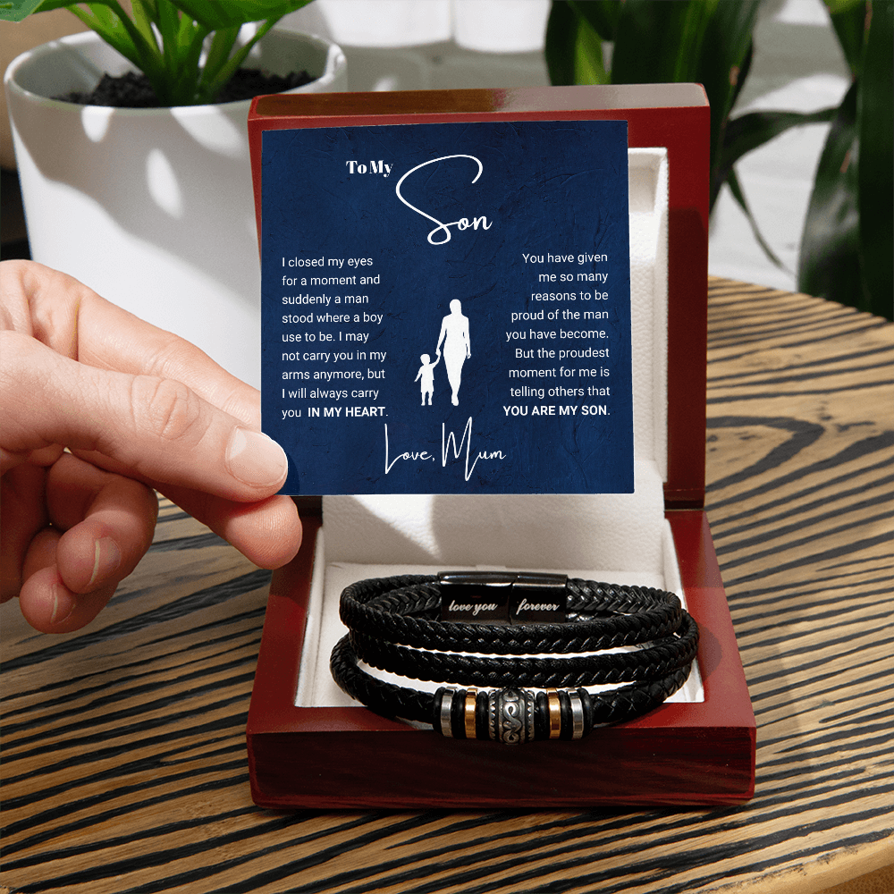 To My Son - Love You Forever Bracelet - Proud You Are My Son Gift