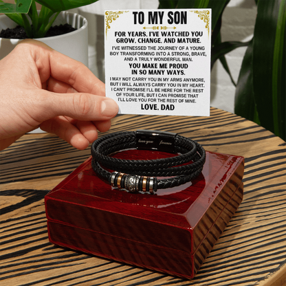 You Make Me Proud - Bracelet Gift to Son from Dad
