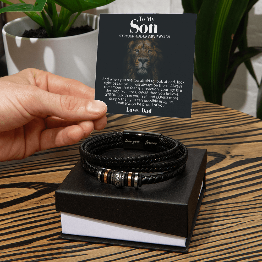 To My Son - Love You Forever Bracelet - Proud of You Message Card Gift