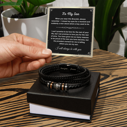 To My Son - Love You Forever Bracelet - Proud You Are My Son Gift