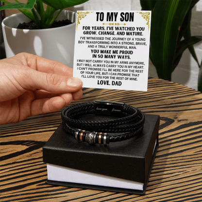 You Make Me Proud - Bracelet Gift to Son from Dad