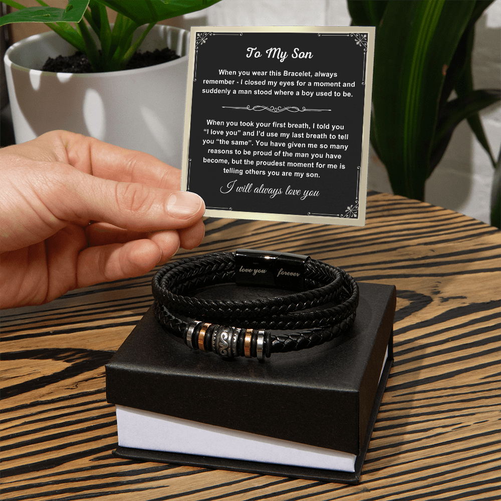 To My Son - Love You Forever Bracelet - Proud You Are My Son Gift