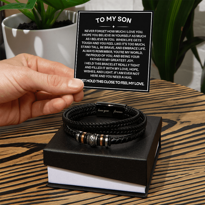 To My Son - Love You Forever Bracelet - You Are My World Gift