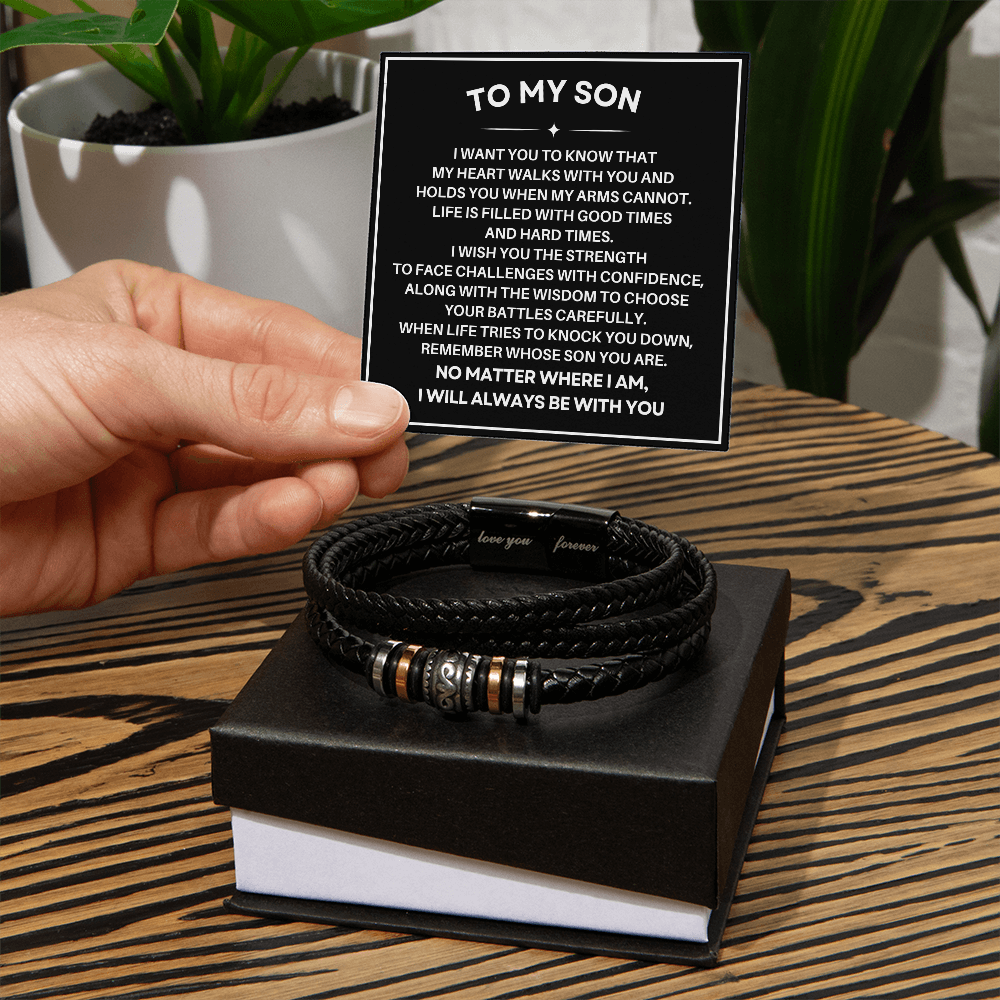 To My Son - Love You Forever Bracelet - My Heart Walks with You Gift