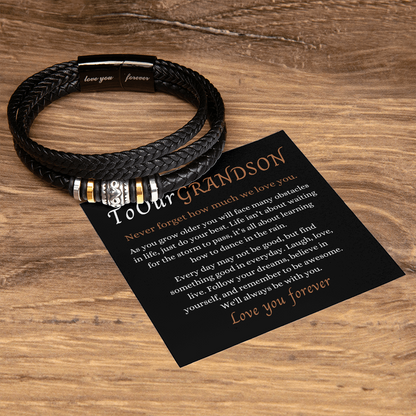 To Our Grandson - Love You Forever Bracelet - Always With You Message Card Gift