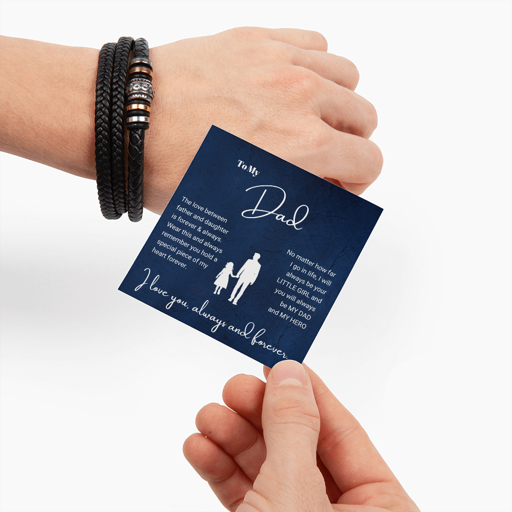 To My Dad - Love You Forever Bracelet - Always My Hero Message Card Gift