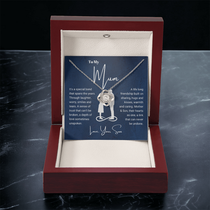 To My Mum - Love Knot Necklace - Hearts As One Message Card Gift