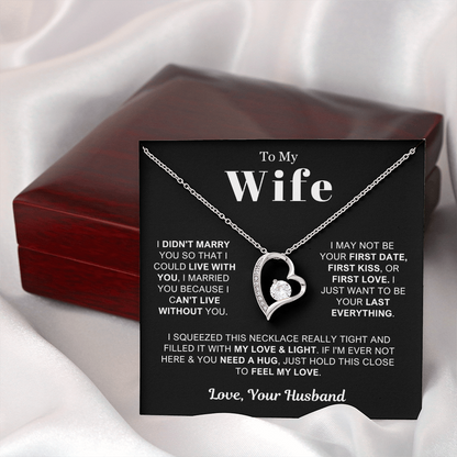 To My Wife - Love Heart Necklace - Feel My Love Valentine's Day Gift