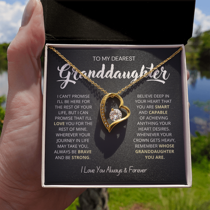 To My Granddaughter - Love Heart Necklace - Love You for the Rest of My Life Gift
