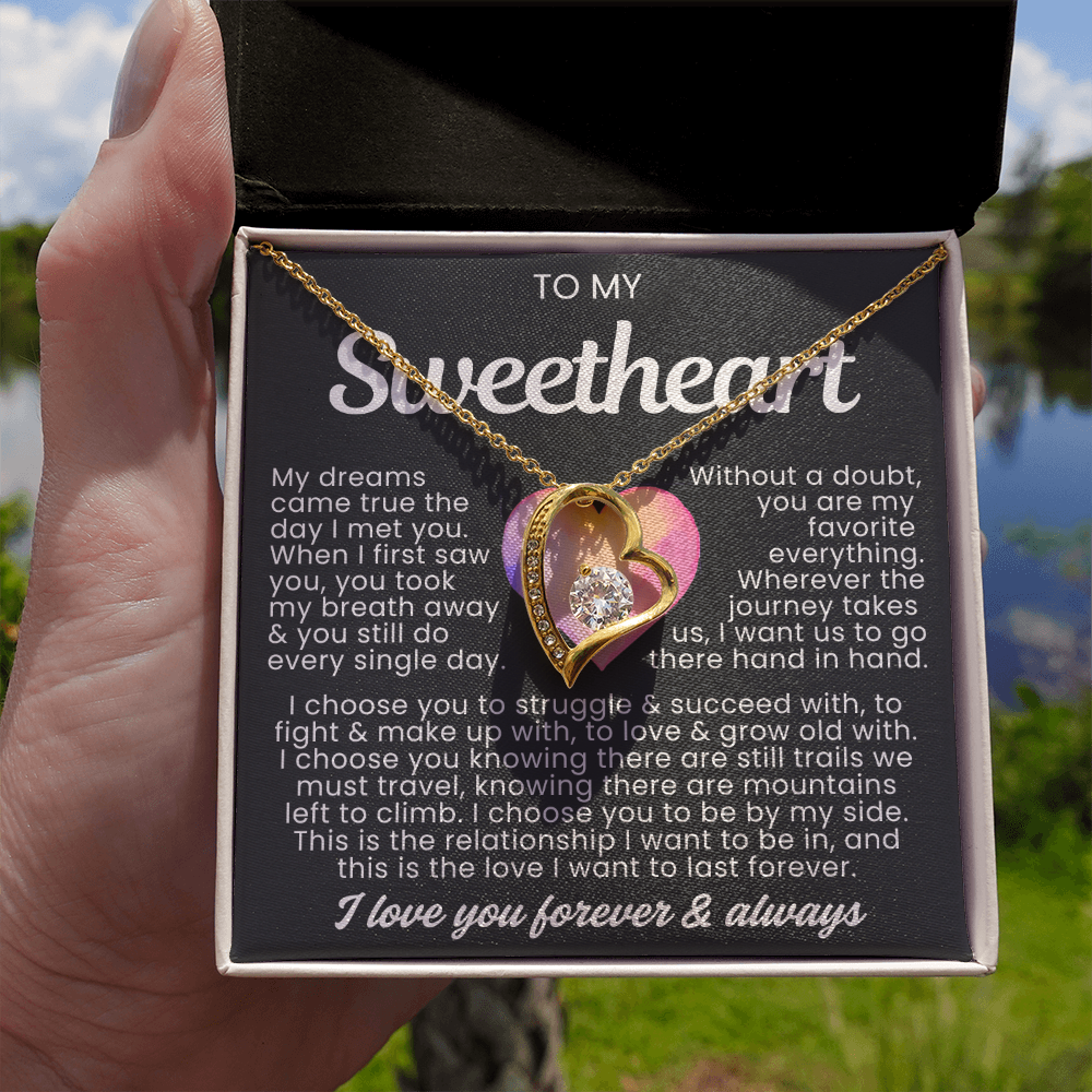 To My Sweetheart Necklace - Love Heart Necklace - I Choose You Gift from Husband