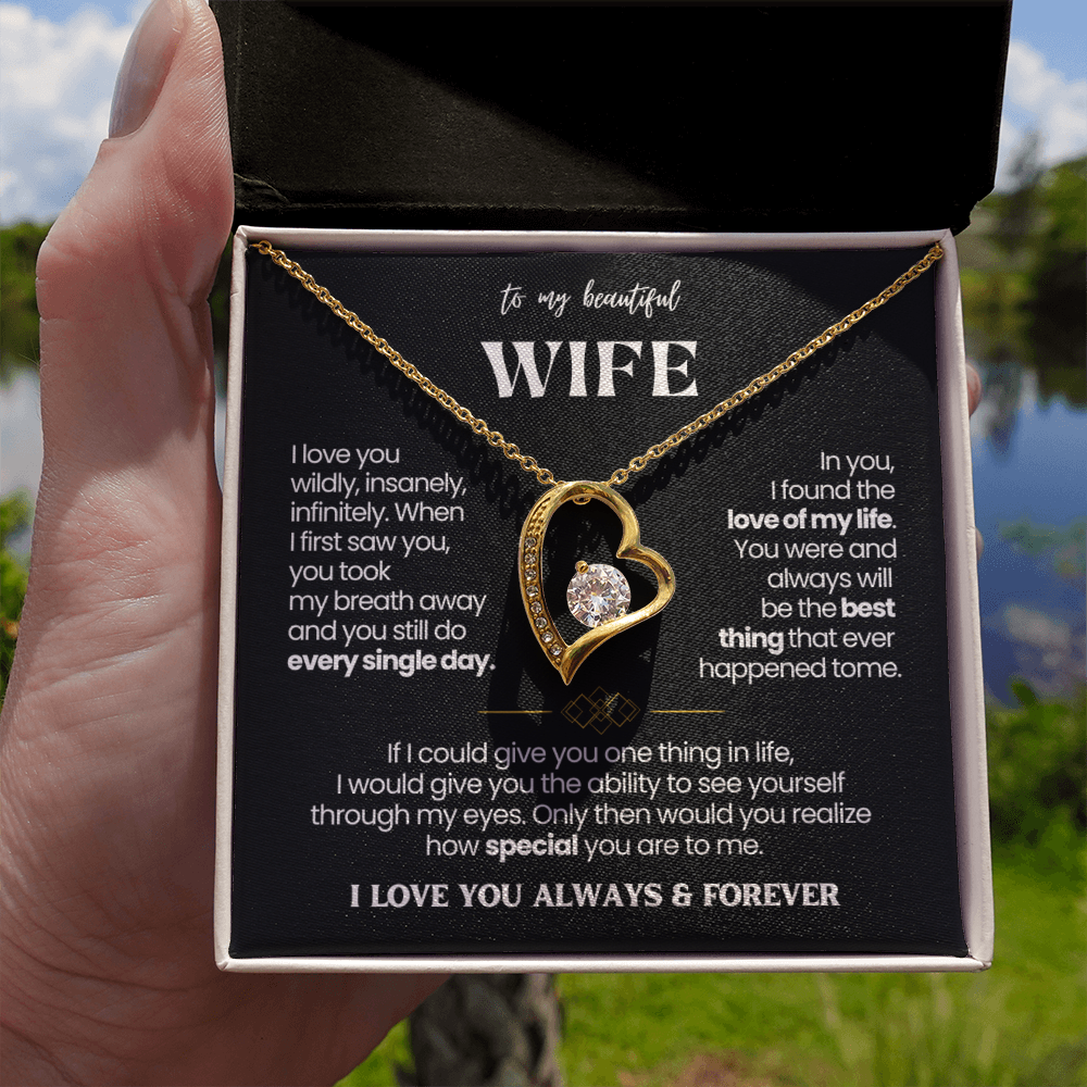 To My Wife - Love Heart Necklace - Love You Always Gift