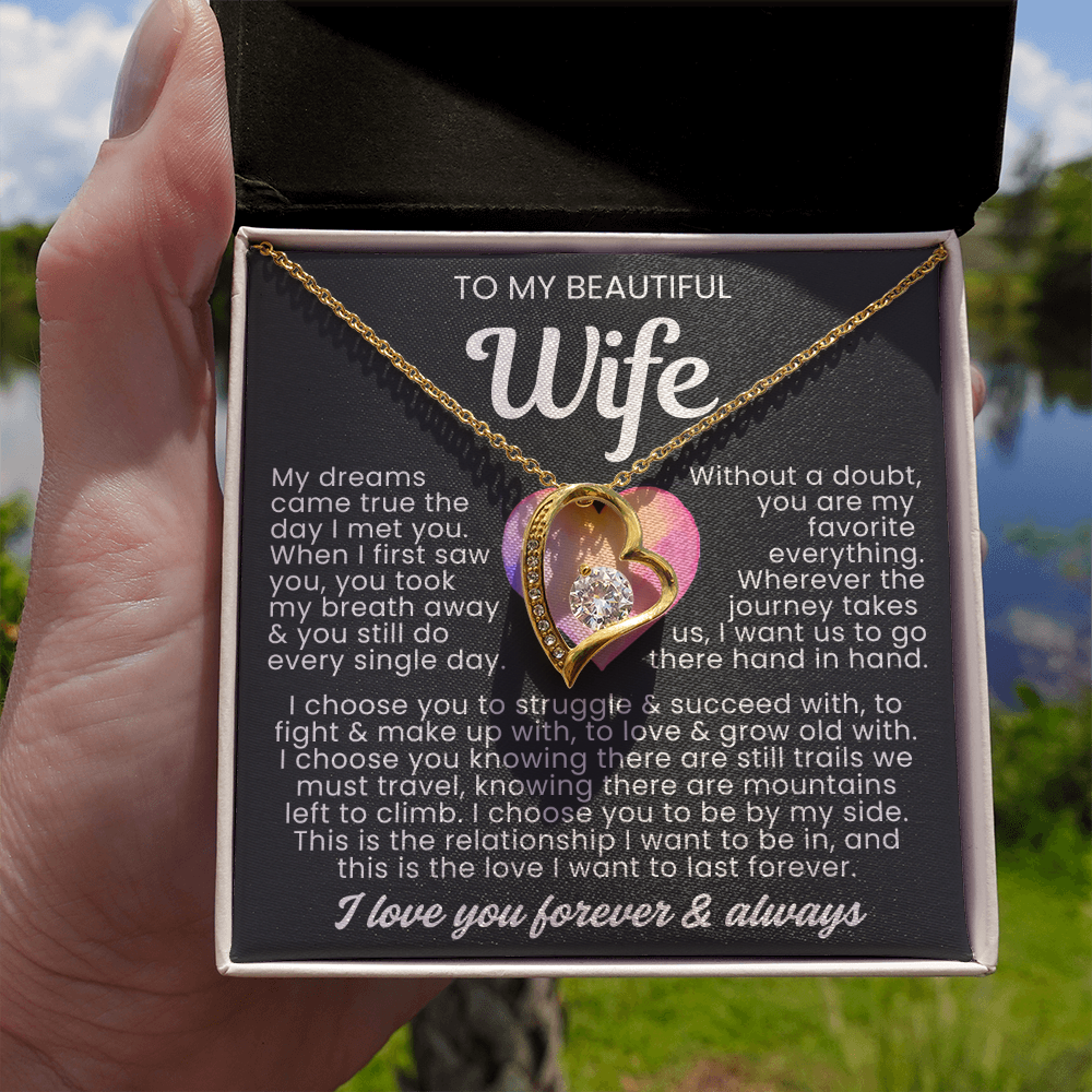 To My Soulmate - Love Heart Necklace - You Are In My Heart Message Card Gift