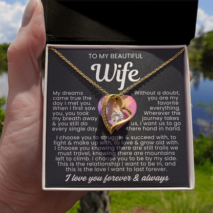 To My Soulmate - Love Heart Necklace - You Are In My Heart Message Card Gift