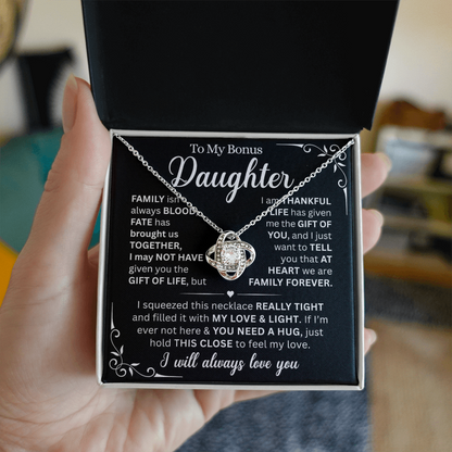 At Heart We Are Family Forever  - Necklace Gift for Bonus Daughter