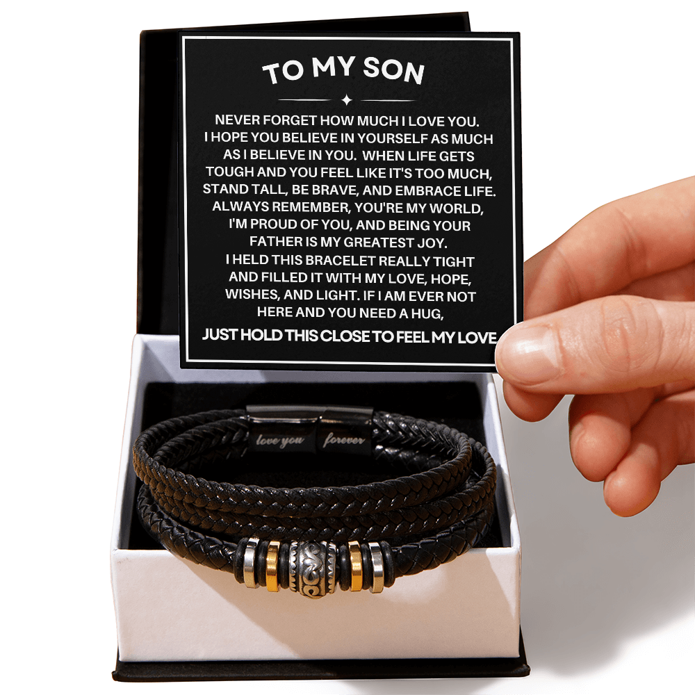 To My Son - Love You Forever Bracelet - You Are My World Gift