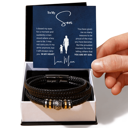 To My Son - Love You Forever Bracelet - Proud You Are My Son Gift