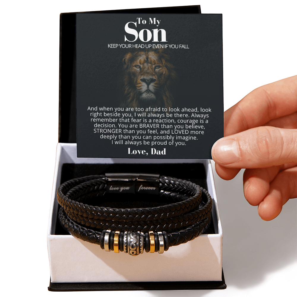 To My Son - Love You Forever Bracelet - Proud of You Message Card Gift