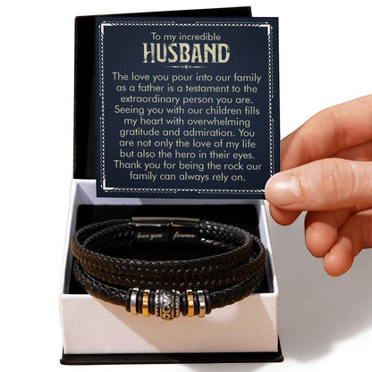 To My Husband - Love You Forever Bracelet - You Are My Rock Gift