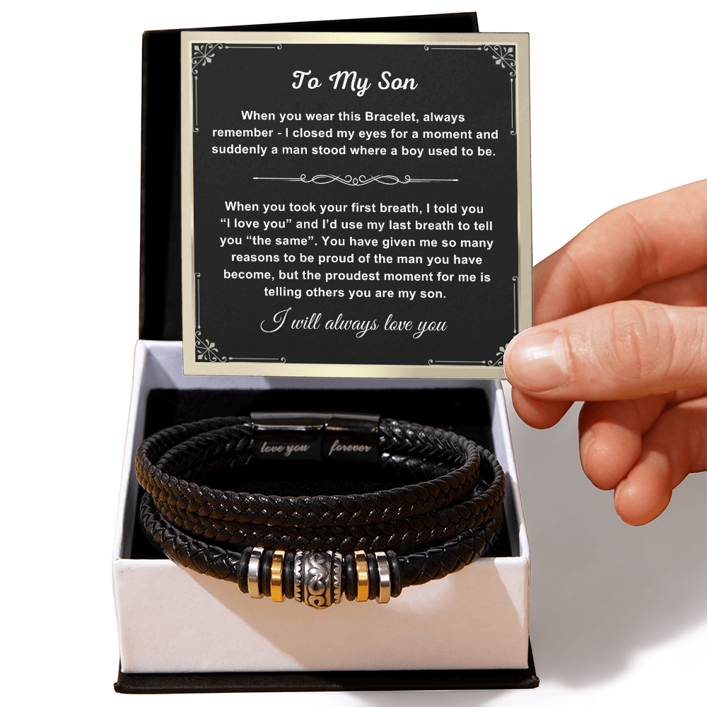 To My Son - Love You Forever Bracelet - Proud You Are My Son Gift