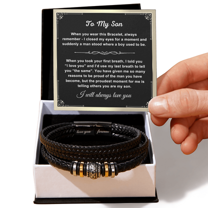 To My Son - Love You Forever Bracelet - Proud You Are My Son Gift