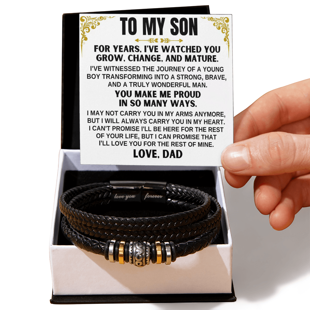 You Make Me Proud - Bracelet Gift to Son from Dad